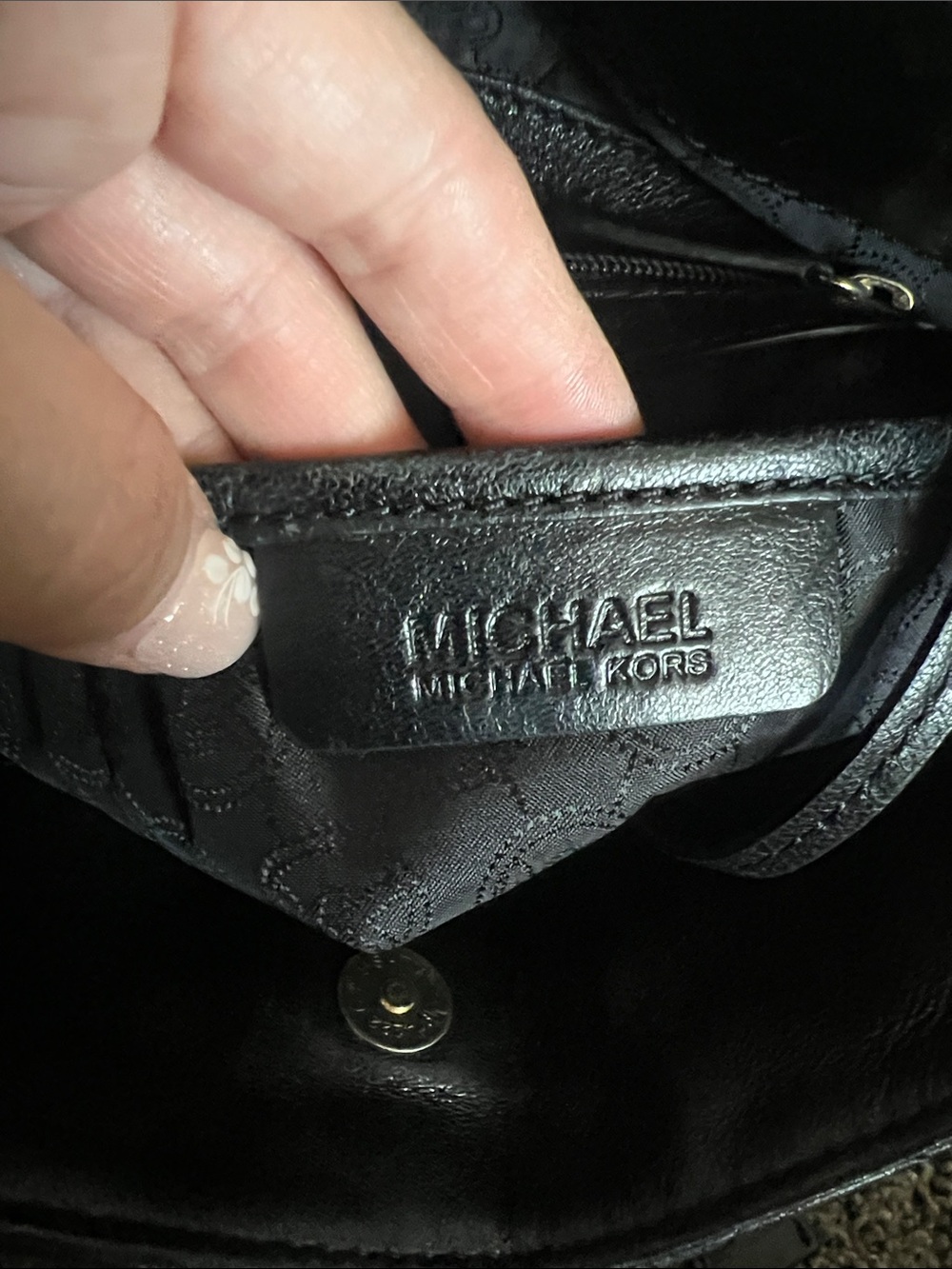 Vintage Michael Kors Black Quilted Leather Satchel with Gold Hardware - Picture 8 of 9
